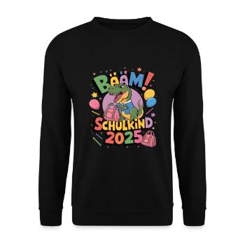 Écolier 2025 Inscription à l’école Retour à l’école - Sweat-shirt Unisexe - noir - Devant - Alina (178cm) & Michal (187cm)