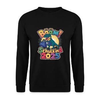Schulkind 2025 Einschulung Schulanfang - Unisex Pullover - Schwarz - Vorne - Alina (178cm) & Michal (187cm)