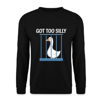 Funny goose in a cage - Unisex Sweatshirt - black - Front - Alina (178cm) & Michal (187cm)