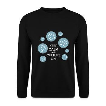 Keep Calm and Culture On Bacteria - Unisex Sweatshirt - black - Front - Alina (178cm) & Michal (187cm)
