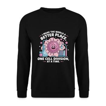 Zellteilung macht die Welt besser - Unisex Pullover - Schwarz - Vorne - Alina (178cm) & Michal (187cm)