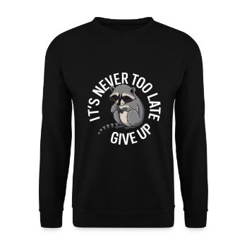 Es ist Nie Zu Spät Aufgeben - Unisex Pullover - Schwarz - Vorne - Alina (178cm) & Michal (187cm)