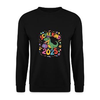 Schulkind 2025 Einschulung Schulanfang - Unisex Pullover - Schwarz - Vorne - Alina (178cm) & Michal (187cm)
