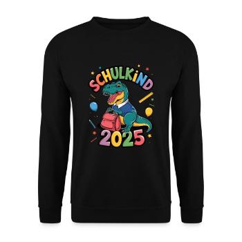 School Child 2025 School Enrollment Back to School - Unisex Sweatshirt - black - Front - Alina (178cm) & Michal (187cm)