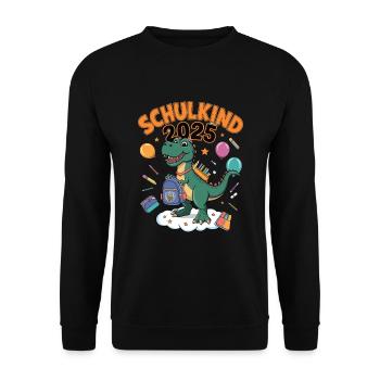 Schulkind 2025 Einschulung Schulanfang - Unisex Pullover - Schwarz - Vorne - Alina (178cm) & Michal (187cm)