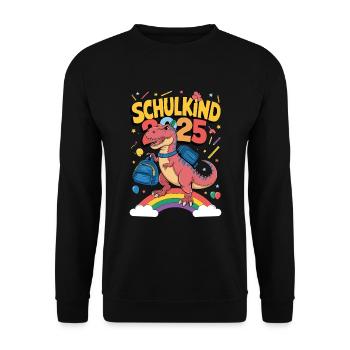 Schulkind 2025 Einschulung Schulanfang - Unisex Pullover - Schwarz - Vorne - Alina (178cm) & Michal (187cm)