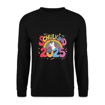 School Child 2025 School Enrollment Back to School - Unisex Sweatshirt - black - Front - Alina (178cm) & Michal (187cm)