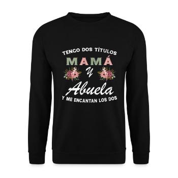 Mama und Oma Muttertagsgeschenk - Unisex Pullover - Schwarz - Vorne - Alina (178cm) & Michal (187cm)