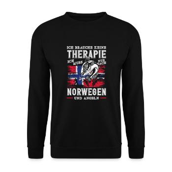 Norvège Pêche Dire Drôle Design - Sweat-shirt Unisexe - noir - Devant - Alina (178cm) & Michal (187cm)
