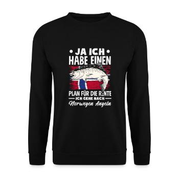Norvège Pêche Dire Drôle Design - Sweat-shirt Unisexe - noir - Devant - Alina (178cm) & Michal (187cm)