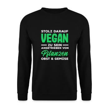Attention I'm Vegan Funny Vegan Gift - Unisex Sweatshirt - black - Front - Alina (178cm) & Michal (187cm)