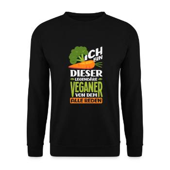 Attention I'm Vegan Funny Vegan Gift - Unisex Sweatshirt - black - Front - Alina (178cm) & Michal (187cm)