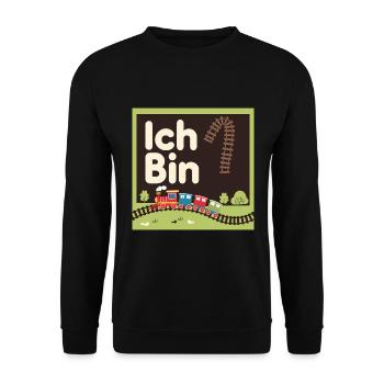 Ich bin 1 Zug Eisenbahn 1. Geburtstag - Unisex Pullover - Schwarz - Vorne - Alina (178cm) & Michal (187cm)