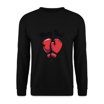Funny Muay Thai Boxing Muay Thai - Unisex Pullover - Schwarz - Vorne - Alina (178cm) & Michal (187cm)