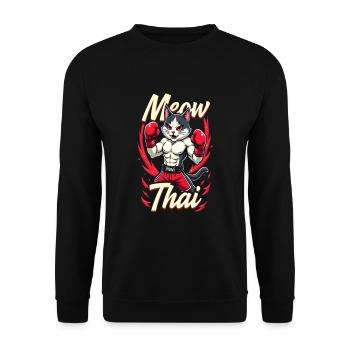 Funny Muay Thai Boxing Muay Thai - Unisex Pullover - Schwarz - Vorne - Alina (178cm) & Michal (187cm)