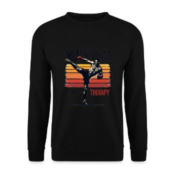 Funny Muay Thai Boxing Muay Thai - Unisex Pullover - Schwarz - Vorne - Alina (178cm) & Michal (187cm)