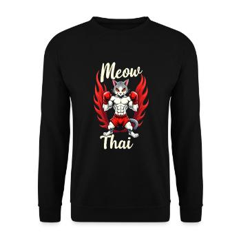 Funny Muay Thai Boxing Muay Thai - Unisex Pullover - Schwarz - Vorne - Alina (178cm) & Michal (187cm)