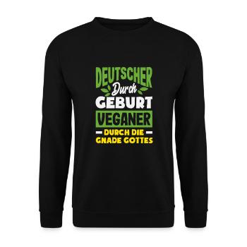 Attention I'm Vegan Funny Vegan Gift - Unisex Sweatshirt - black - Front - Alina (178cm) & Michal (187cm)