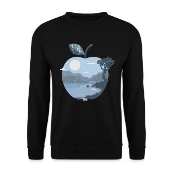 Vintage Panorama Apfel - Unisex Pullover - Schwarz - Vorne - Alina (178cm) & Michal (187cm)