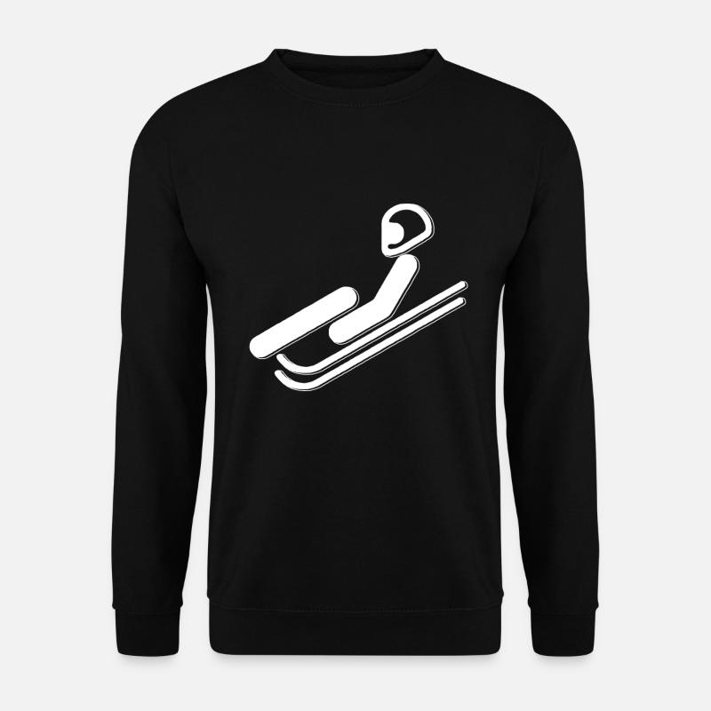 Rodel Rennrodel Kunstrodelnbahn Shirt Geschenk - Unisex Pullover - Schwarz