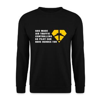 Chemise du contrôleur de la circulation aérienne Cadeau Pilote du contrôleur de la circulation aérienne - Sweat-shirt Unisexe - noir - Devant - Alina (178cm) & Michal (187cm)