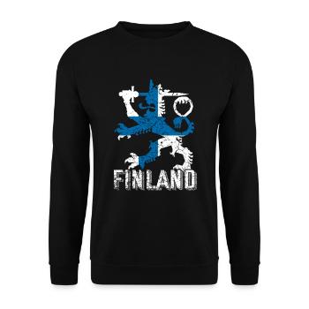 Finland - Unisex Sweatshirt - black - Front - Alina (178cm) & Michal (187cm)