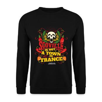 Scoville Is Not A Town In France - Unisex Pullover - Schwarz - Vorne - Alina (178cm) & Michal (187cm)