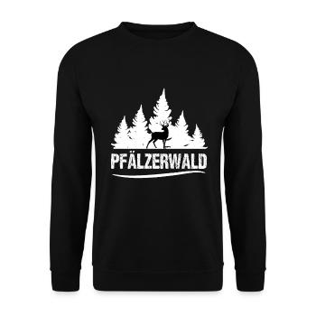 Pfalz Pfälzer Pfälzerwald Geschenk - Unisex Pullover - Schwarz - Vorne - Alina (178cm) & Michal (187cm)