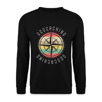 Geocacher Geocaching Cache gift - Unisex Sweatshirt - black - Front - Alina (178cm) & Michal (187cm)