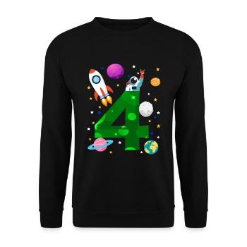 4e anniversaire, anniversaire pour enfants, cadeau - Sweat-shirt Unisexe - noir - Devant - Alina (178cm) & Michal (187cm)