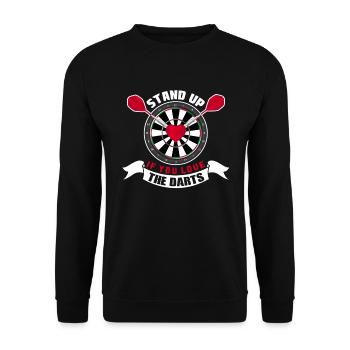 Dart dart player dart board Steeldart E-Dart - Unisex Sweatshirt - black - Front - Alina (178cm) & Michal (187cm)
