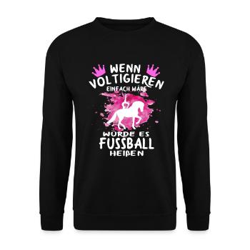 Voltigieren Designs & Geschenke für Reitsport - Unisex Pullover - Schwarz - Vorne - Alina (178cm) & Michal (187cm)