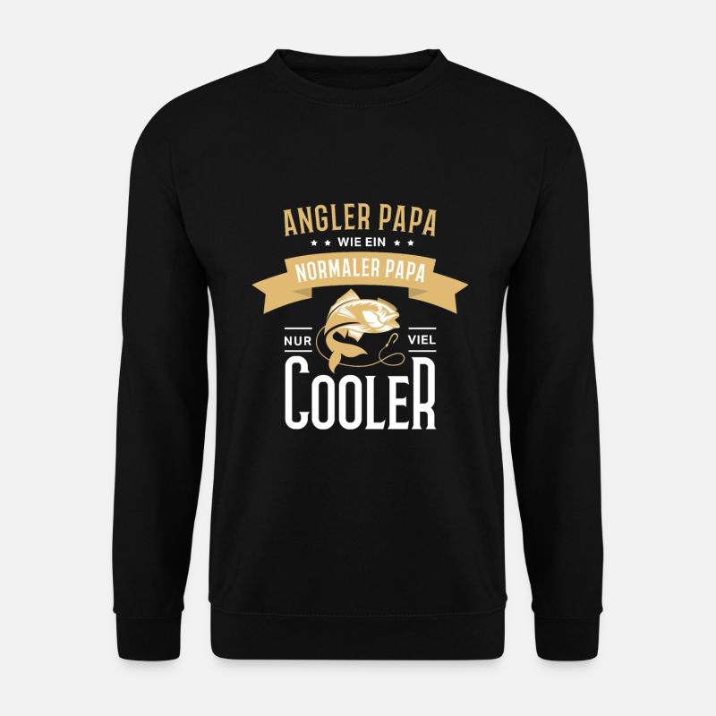 Angler Papa Angeln Fischen Geschenkidee - Unisex Pullover - Schwarz