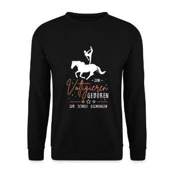 Voltigieren Designs & Geschenke für Reitsport - Unisex Pullover - Schwarz - Vorne - Alina (178cm) & Michal (187cm)