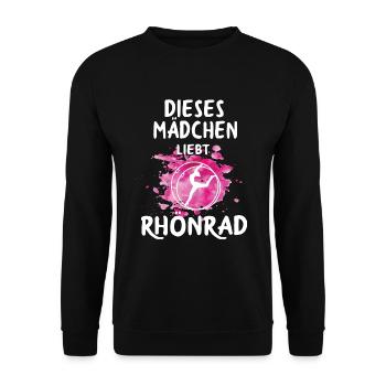 Rhönrad Rhönradturnen Geschenk - Unisex Pullover - Schwarz - Vorne - Alina (178cm) & Michal (187cm)