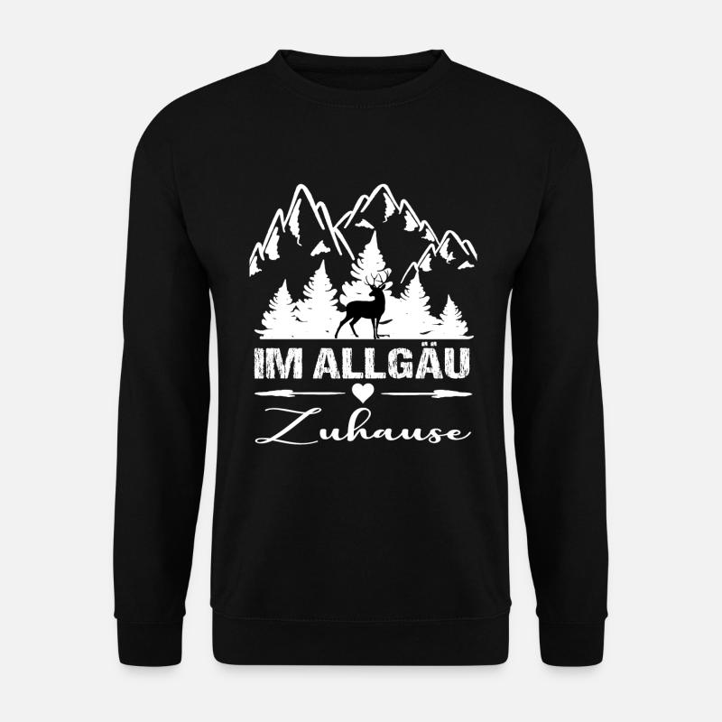Allgäu Heimatliebe Berge Bayern Geschenk - Unisex Pullover - Schwarz