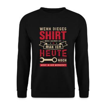 Mechaniker Werkstatt Kfz Motorrad Geschenkidee - Unisex Pullover - Schwarz - Vorne - Alina (178cm) & Michal (187cm)