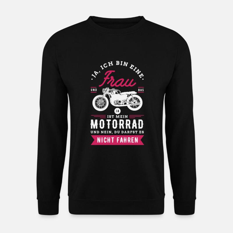 Motorrad Motorräder Bikerin Geschenkidee - Unisex Pullover - Schwarz