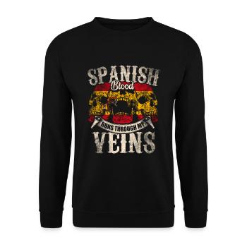 Spanish blood flows through my veins - Unisex Sweatshirt - black - Front - Alina (178cm) & Michal (187cm)