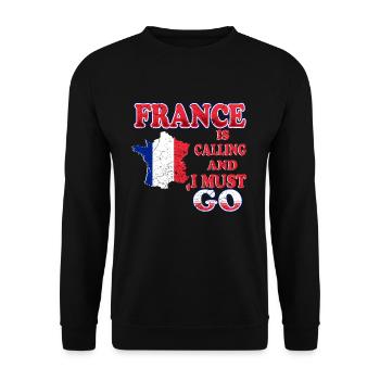 Frankreich - Unisex Pullover - Schwarz - Vorne - Alina (178cm) & Michal (187cm)