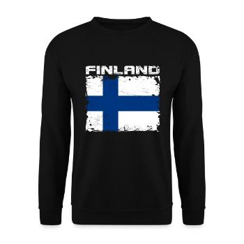 Finland Flag - Unisex Sweatshirt - black - Front - Alina (178cm) & Michal (187cm)