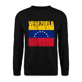Venezuela Flagge - Unisex Pullover - Schwarz - Vorne - Alina (178cm) & Michal (187cm)