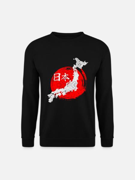 Japan Land Form Flagge Schriftzeichen - Unisex Pullover - Schwarz