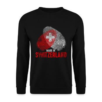 Made in Schweiz - Unisex Pullover - Schwarz - Vorne - Alina (178cm) & Michal (187cm)