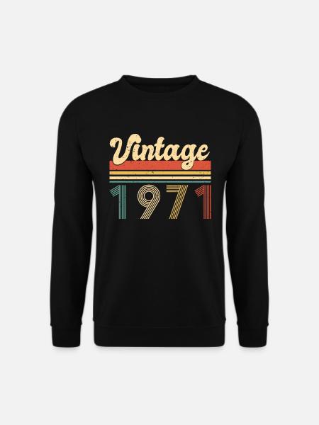 Vintage 1971 Year 1971 Since 1971 Birthday - Unisex Sweatshirt - black