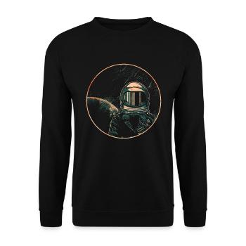 Retro Astronaut - Sweat-shirt Unisexe - noir - Devant - Alina (178cm) & Michal (187cm)