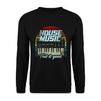 House Music - Unisex Sweatshirt - black - Front - Alina (178cm) & Michal (187cm)