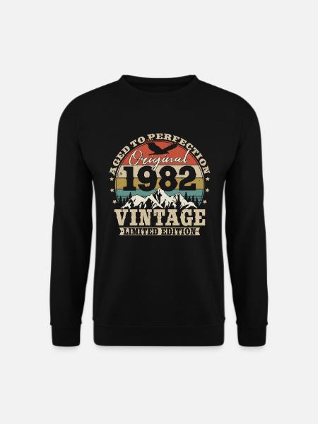 Vintage 1982 Vintage Anniversaire Rétro Cadeau - Sweat-shirt Unisexe - noir