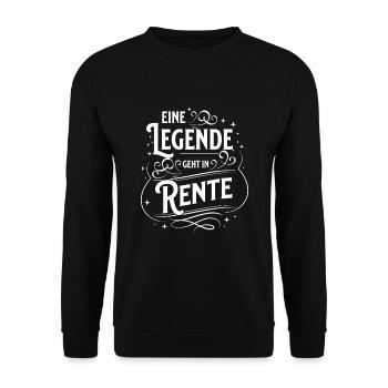 Eine Legende geht in Rente - Unisex Pullover - Schwarz - Vorne - Alina (178cm) & Michal (187cm)