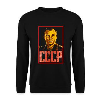 Juri Gagarin Astronaut - Unisex Pullover - Schwarz - Vorne - Alina (178cm) & Michal (187cm)